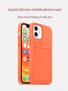 Case For iPhone 12 12 Pro With Silicone Card Holder White