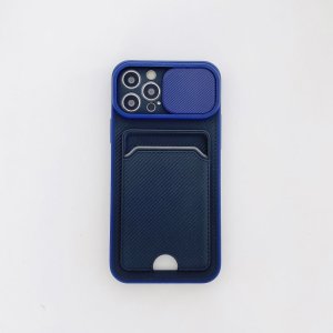 Case For iPhone 6P 7P 8P in Blue Ultra thin Case with Card slot Camera shutter