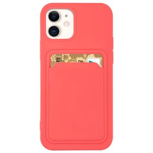 Case For iPhone 12 Pro Max With Silicone Card Holder Pink Citrus