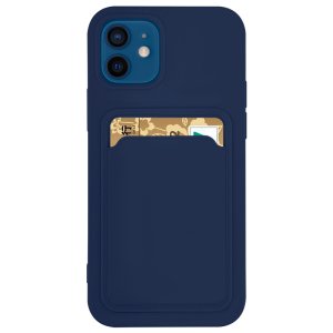 Case For iPhone 12 Pro Max With Silicone Card Holder Navy