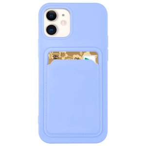 Case For iPhone 12 Pro Max With Silicone Card Holder Lavender