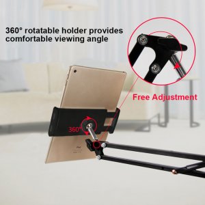 Stand Mount For Phone Tablet 360 Adjustable Long Arm Holder Bracket