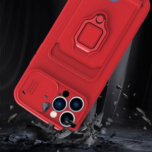 Case For iPhone 13 Pro Max Purple Multi Function with Magnetic Ring Holder Cam