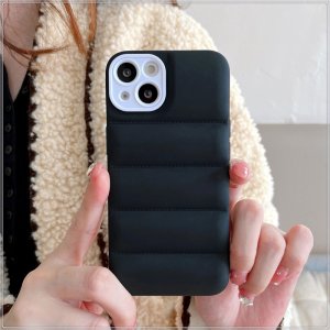 Case For iPhone 13 Black Puffer Down Jacket