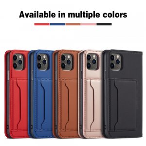 Case For iPhone 12 Pro Max 6.7 Red Luxury PU Leather Wallet Flip Card Cover