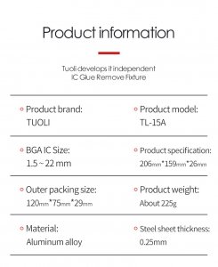 Glue Degumming Cleaning Station Tuoli TL 15A High Precision IC Chip BGA Tin