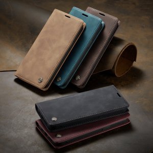 Flip Case For iPhone 13 Mini Wallet in Black Handmade Leather Magnetic Flip