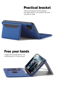 Case For iPhone 12 12 Pro 6.1 Blue Luxury PU Leather Wallet Flip Card Cover