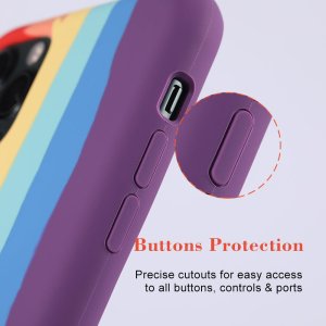 Case For iPhone 13 Pro Max Gay Pride Rainbow Multicoloured Silicone