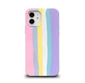 Case For iPhone 12 Pro Max Liquid Silicone Cover Rainbow Brighton Rock