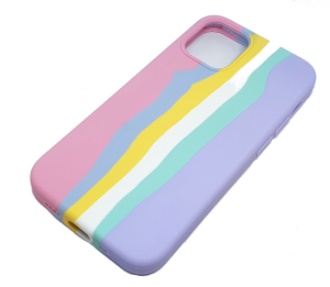 Case For iPhone 13 Liquid Silicone Cover Rainbow Brighton Rock