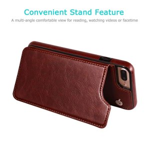 Case For iPhone 14 Plus 15 Plus in Black Flip Leather Multi Card Holder