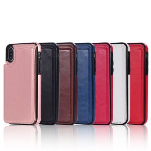 Case For iPhone 14 Plus 15 Plus in Blue Flip Leather Multi Card Holder