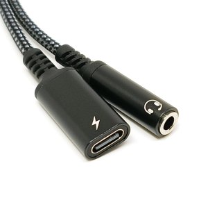 Type C to 3.5mm Headphone and Type C Charger Socket Adapter 10W