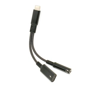 Type C to 3.5mm Headphone and Type C Charger Socket Adapter 10W