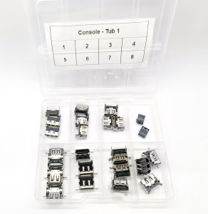 Small Components Pack For Console Repair (45 Components inc. HDMI port, Charging Ports, IC Chips for backlight / Audio / Charging)