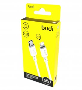 Type C To 8Pin Cable For iPhone In White Budi 1M