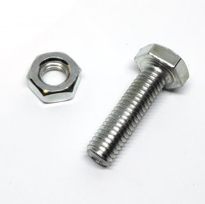 Steel Nut Bolt 8.8mm Diameter 3.5cm Long With Spanner Pack of 16