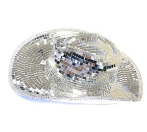 Cowboy Hat Mirror Disco Ball Festival Party Glamour Style