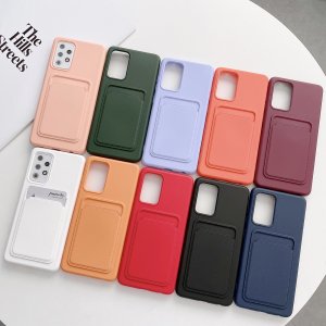 Case For Samsung A22 5G With Card Holder in Orange