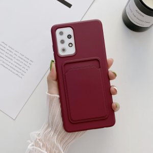 Case For Samsung A22 5G With Card Holder in Plum