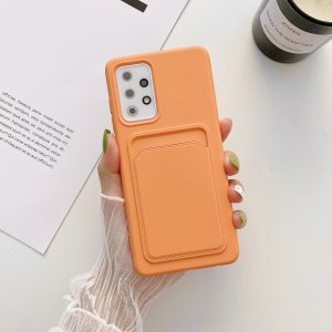 Card Holder Case For Samsung Galaxy A22 5G SM-A226B in Orange