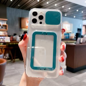 Case For iPhone 13 Pro Max in Dark Cyan With Camera Lens Protection Square Stand