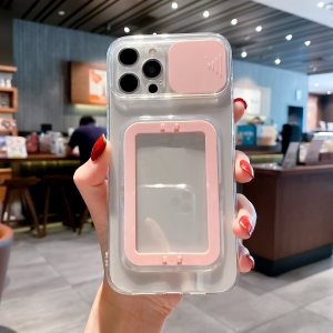 Case Soft TPU For iPhone 13 Pro in Pink With Camera Lens Protection