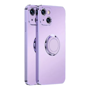 Case For iPhone 13 in Lavender Luxury Plating Magnetic Car Ring