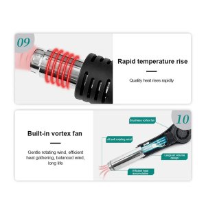 QUICK 2008D+ Desoldering Rework Station Hot Air Gun For Mobile Phone Repair 220V