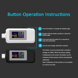 Charging Port Tester For Type-C Smartphone Voltmeter Ammeter Power Capacity