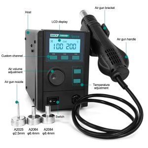 QUICK 2008D+ Desoldering Rework Station Hot Air Gun For Mobile Phone Repair 220V