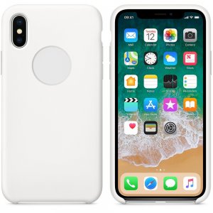 Case For iPhone X Smooth Liquid Silicone White