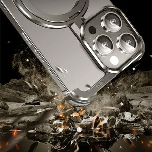 Alloy Corner Pad Camera Protector For iPhone 15 Plus Premium Black Metal