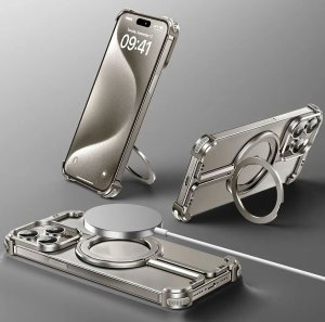 Alloy Corner Pad Camera Protector For iPhone 15 Premium Bronze Metal