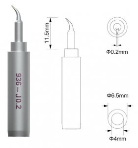 Superfine Angled Soldering Tip QianLi 936 J0.2 For Micro Soldering Bridging Jump