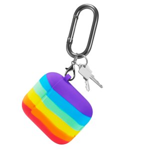 Case For Apple Airpods with Hanger Hole For LED Gay Pride Silicone Rainbow