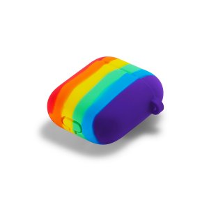 Case For Apple Airpods with Hanger Hole For LED Gay Pride Silicone Rainbow