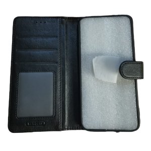 Case For iPhone 14 Plus 15 Plus Luxury PU Leather Flip Wallet Black