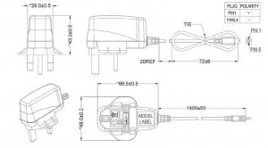 Phihong UK AC Power Adapter Plug 5V 1A Mini USB PSAA05K 050