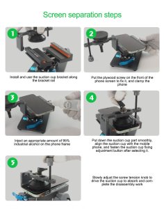 Relife RL-601s Plus 360 Degrees Holder For iPhone Back Glass Removal With Sucker