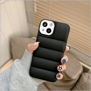 Case For iPhone 13 Black Puffer Down Jacket