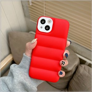 Case For iPhone 13 Pro Max Red Puffer Down Jacket