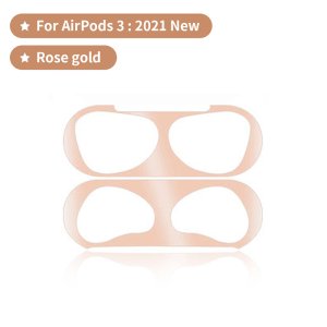 Seal Protection For Airpod 3 Metal Dust Proof Guard Sticker Rose Gold