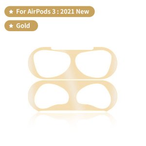 Seal Protection For Airpod 3 Metal Dust Proof Guard Sticker in Gold