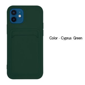 Case For iPhone 12 Pro Max With Silicone Card Holder Green