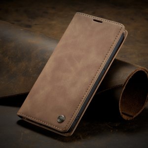 Flip Case For iPhone 13 Mini Wallet in Beige Handmade Leather Magnetic Flip