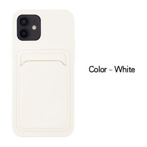 Case For iPhone 12 Pro Max With Silicone Card Holder White