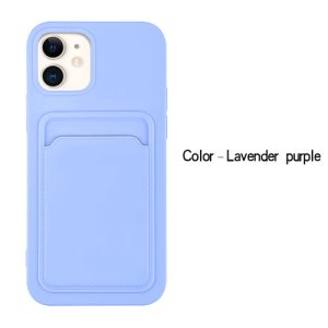 Case For iPhone 11 Pro With Silicone Card Holder Lavender