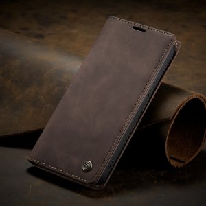 Flip Case For iPhone 13 Mini Wallet in Brown Handmade Leather Magnetic Flip